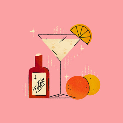 Tito's & Orange Vanilla Poler alcohol booze cocktail drink fruit libations retro vintage vodka