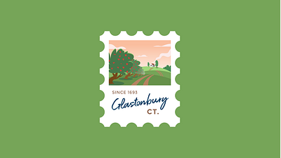 Glastonbury Stamp apple apple orchard branding calligraphy connecticut design farm graphic design handlettering illustration illustrator lettering new england stamp vector