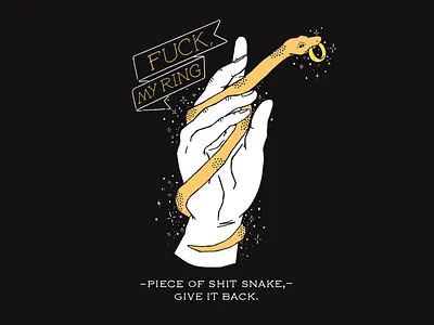 Snek Thief! hand illustration inktober ring sketch snake