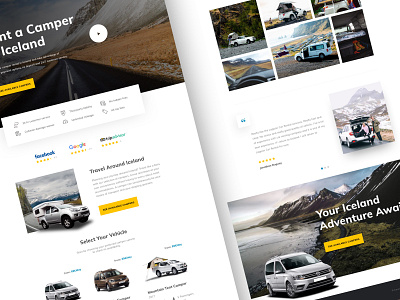 Lagoon Car Rental automotive campers car rental graphic design iceland landing page minimal travel web design website design