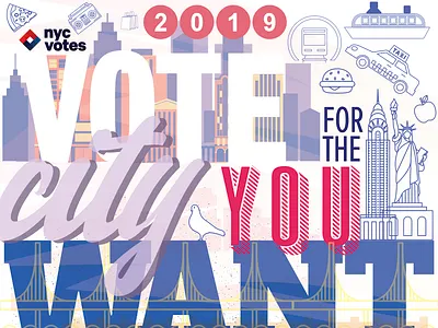 Voting Graphic for NYC illustration new york city typography