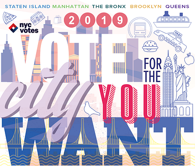 Voting Graphic for NYC illustration new york city typography