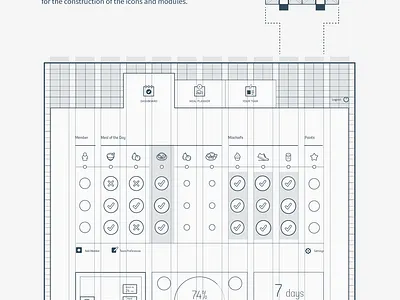 Meal app - Wireframe (Front) dynamic symmetry gui guideline guidelines interaction design interface ratio ratios web design webdesign website design wireframe wireframing