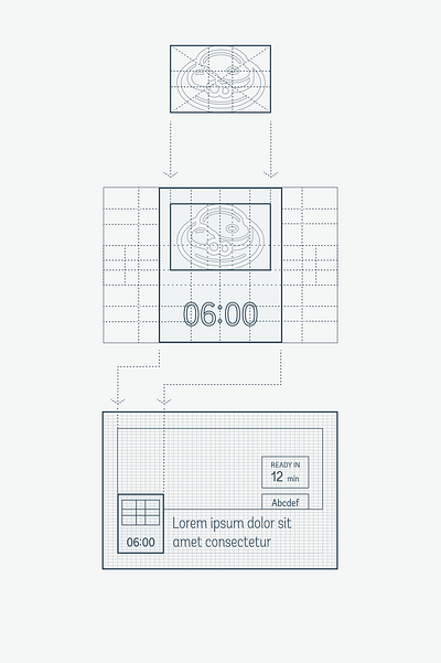 Meal app - Elements construction dynamic sy dynamic symmetry grid grid design grid layout gui guidelines interface interface design interfacedesign ratio ratios web design webdesign website design