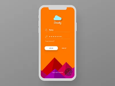 Sign Up dailyui design illustration login logo mobile ui signup signup page signup screen touchid