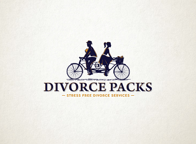 divorce packs logo adobe illustrator attorney bicycle couple divorce illustration logo logodesign relationship vintage logo