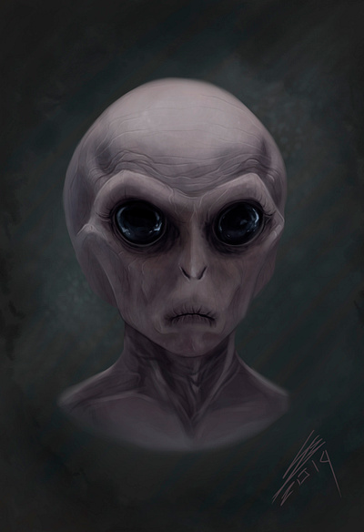 Alien Headshot in realistic style alien commission digital art digital painting digitalart drawing fantasy humanoid illustration realism realistic realistic drawing