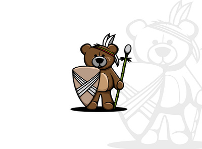 Standing Bear adobe illustrator animals bear cartoon hand drawn illustration logo mascot teddybear wacom intuos