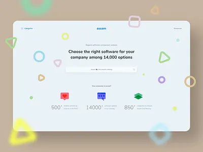 Assam - SAAS Software agrigator website aftereffects agrigator animation blue catalog clean clear comparison figma interaction principle saas software ui ux web