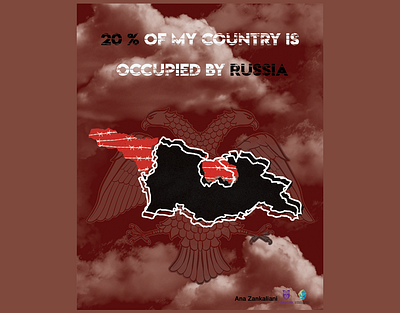 Russia is an occupier border eagle georgia map occupation occupier poster russia split war