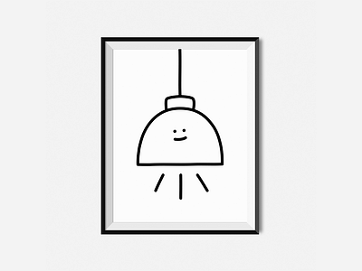 Lamp - Ignorant Doodle art art print art prints artist black and white design doodles flash tattoo funny graphic handpoke home ignorant style ignorant tattoo illustration lamp light minimal minimalist wall art