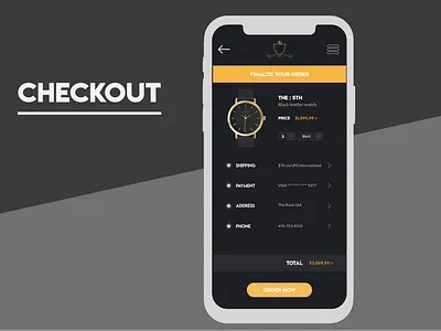 Checkout checkout clock dailyui luxury mobile mobile ui order orders pay payment shipping uidesign