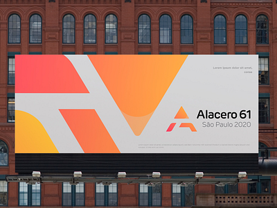 Alacero 61 advertising billboard brand branding gradients logo logotype mockup steel