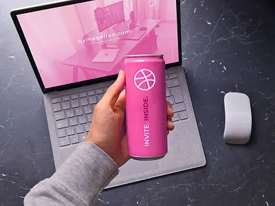 Dribbble Invite Drink! can dribbble drink invite invite giveaway pink prospect soda
