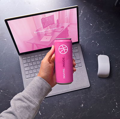 Dribbble Invite Drink! can dribbble drink invite invite giveaway pink prospect soda