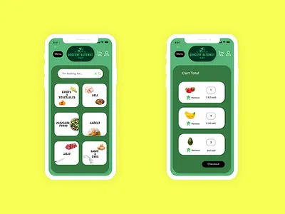 Grocery Gateway App Re-design app design ui ux