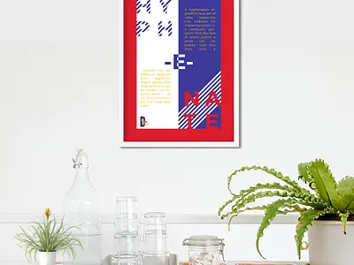 Hyphenate aesthetics blue branding creative design logo portfolio portrait poster poster art poster design red typedesign typeface typography yellow