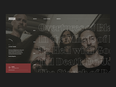 Deicide / Homepage branding deicide homepage homepage design lettering metal music splashpage typography