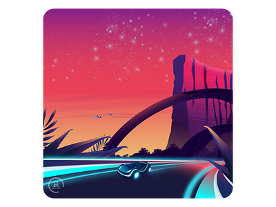 Concept Art - Racing Game 2d concept art design draw game gradient illustration race scifi vector