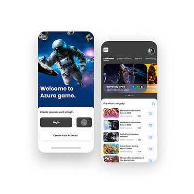 app concept design - game store adobexd app art clean design game graphic design minimal mobile ui ux