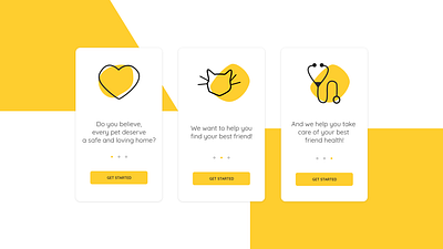 Welcome Pets Mobile adobe xd illustration mobile mobile app pet ui uidesign welcome yellow