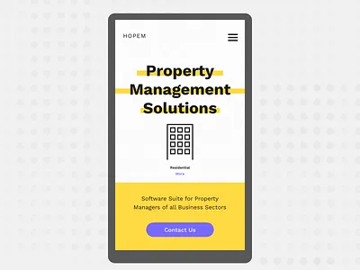 Hopem (Home Page Redesign - Property Management Solutions) contact us home page minimalist property management real estate ui ui ux website website design