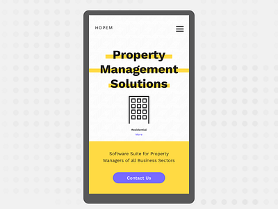 Hopem (Home Page Redesign - Property Management Solutions) contact us home page minimalist property management real estate ui ui ux website website design