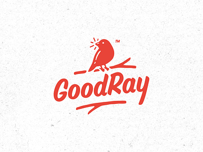 GoodRay animal bird lettering logo red retro simple typography vintage