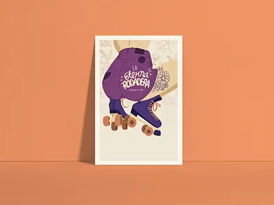 Poster Design art concept design doodle flowers illustration roller girl roller skate rollerskates rollerskating skating typography ui vector