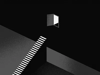 upstairs, downstairs illustration isometric spoopy