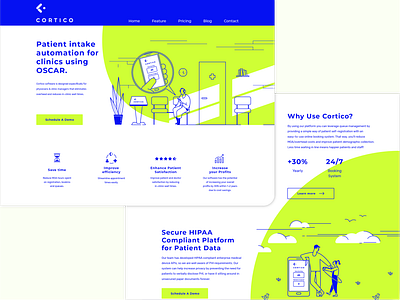 Cortico Landing Page art blue branding character design flat graphic graphic design icon illustration logo ui ux vector web web design website