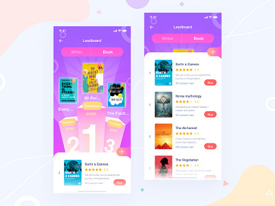 book leadboard app audiobook design list ranking