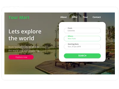 Tour Website Landing Page adobe xd adobephotoshop tourism travel travel agency ux