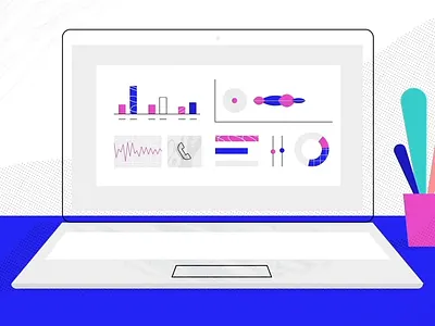 Graphs 2d animation business check dashboards digital graphs illustration laptop motion motion graphics phone plant screen ui vector