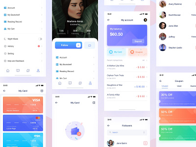 Profile account app coupon design my card profile profile card ui