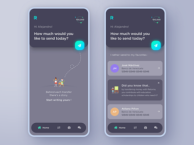 Retorna © Cash Transfer Mobile App app bank banking cash design finance mobile app transfer transfer ui ux website