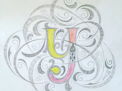 y - Letter flourishes script sketch