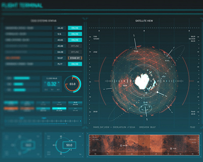 HUD Mars adobe illustrator after effect animation design display flat hud motion graphics screen design ui