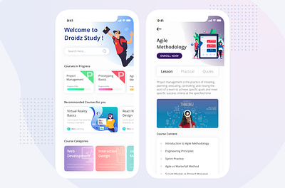 E - Learning App app design design e learning education illustration mobile app design product design ui ui design ux ux design