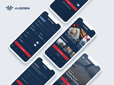 AirSerbia Airline App Design airline airline app app app design flight app flight booking icon design ios ios app mobile app mobile ui ui ui design uidesign ux