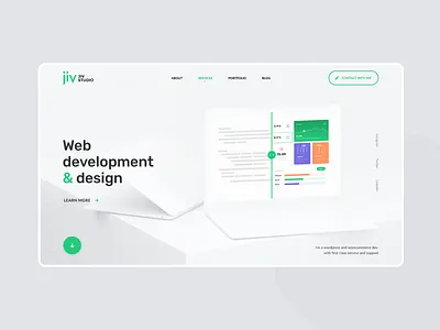Jiv studio branding design design studio green green logo logo minimal mobile modern red redesign studio ui web white