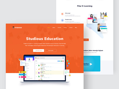 Redesign Studious Education landing page adobe xd agency branding dailyui design dribbble exploration homepage illustration landing page sketch ui ui ux uiux ux web web design