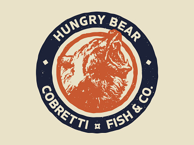 Hungry Bear badge bear brand branding cbrt cobretti cobretti clothing design grizzly grizzly bear handmade hungry illustration patch retro screen print screenprint silkscreen vector vintage