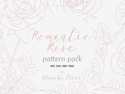 Romantic rose pattern pack illustration rose patterns seamless patterns