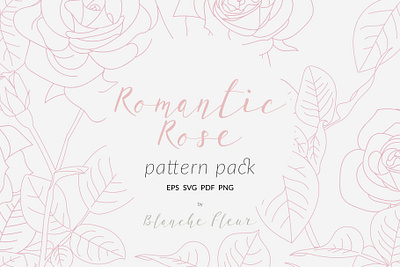 Romantic rose pattern pack illustration rose patterns seamless patterns