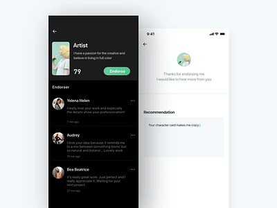 Endorsement page design illustration ui