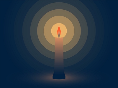 Candle candle candlelight dark fire flat illustration illustrator light night