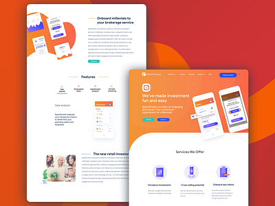 Spendinvest Product page art direction banking concept fintech investment landing landing design landingpage product retail ui