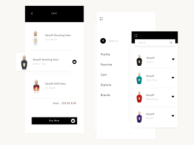 Xerjoff-Parfum App app branding clean e commerce identity insect minimal parfum shop talavadze ui ux xerjoff xerjoff