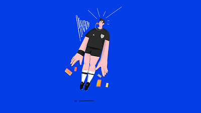 Footbal referee 2d character art character football illustraion referee